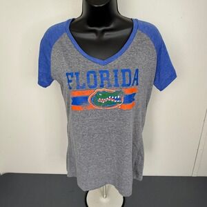 Pro Edge Women's Florida Gators V-Neck Short Sleeve T-Shirt Gray Size Medium